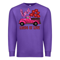 Purple valentine's day loads of love turck with balloons Premium Sweatshirt - RanaPortraitStore