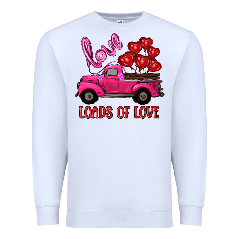 Valentine's Day Loads Of Love Turck With Balloons Premium Sweatshirt by RanaPortraitStore | Teevron