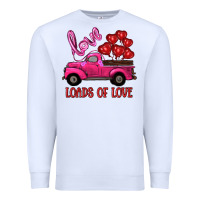 White valentine's day loads of love turck with balloons Premium Sweatshirt - RanaPortraitStore