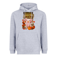 Heather Grey halloween party pig Heavyweight Hoodie - RanaPortraitStore