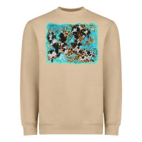 Mushroom turquoise cowhide leopard background Heavyweight Sweatshirt - AdoDesignShop