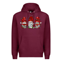 Burgundy gnome with christmas lights Premium Hoodie - JahusDesignShop