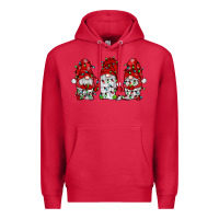 Cardinal gnome with christmas lights Premium Hoodie - JahusDesignShop