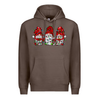Coffee gnome with christmas lights Premium Hoodie - JahusDesignShop