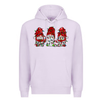 Lilac gnome with christmas lights Premium Hoodie - JahusDesignShop