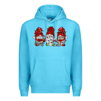 Ocean Blue gnome with christmas lights Premium Hoodie - JahusDesignShop