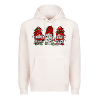 Pale Pink gnome with christmas lights Premium Hoodie - JahusDesignShop