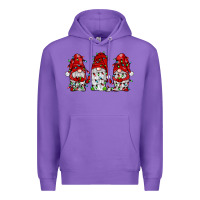 Purple gnome with christmas lights Premium Hoodie - JahusDesignShop