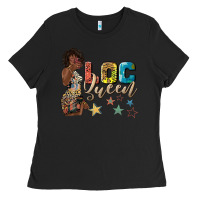 Black afro woman loc queen Ladies Tee - texasbilliewilder