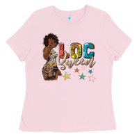 Bubblegum Pink afro woman loc queen Ladies Tee - texasbilliewilder
