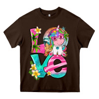 Chocolate Brown love summer unicorn Heavy Core Tee - texasbilliewilder