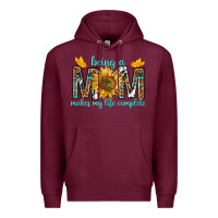 Burgundy Being a Mom Makes My Life Complete Premium Hoodie - texasbilliewilder