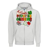 Dove Grey santas favorite caregiver Zipper Hoodie - MaliasSmallBusiness