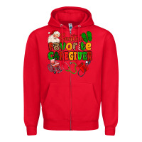 Red santas favorite caregiver Zipper Hoodie - MaliasSmallBusiness