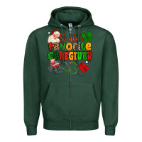 Sports Green santas favorite caregiver Zipper Hoodie - MaliasSmallBusiness