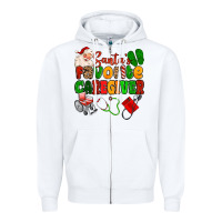 White santas favorite caregiver Zipper Hoodie - MaliasSmallBusiness