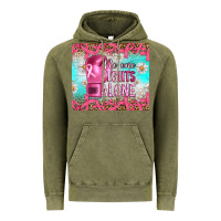 Vintage Olive Breast cancer  no one fıghts alone tumbler Vintage Hoodie - Artiststas
