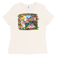 Bone Easter Farm Bunny And Pig Ladies Tee - RanaPortraitStore