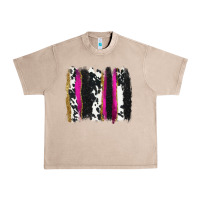 French Oak cow , yellow and pink glitter brushstrokes Urban Heavy Tee - AdoDesignShop