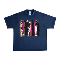 Navy cow , yellow and pink glitter brushstrokes Urban Heavy Tee - AdoDesignShop