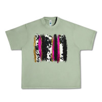 Oil Green cow , yellow and pink glitter brushstrokes Urban Heavy Tee - AdoDesignShop