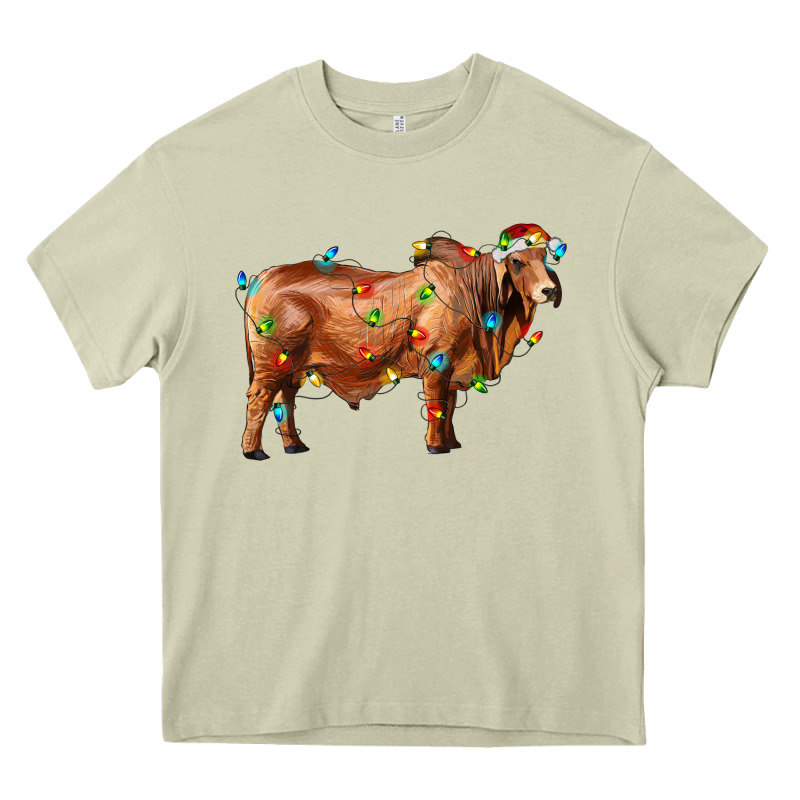 Brahman Bull With Christmas Lights Heavy Core Tee by RanaPortraitStore | Teevron