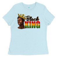 Baby Blue afro man black king Ladies Tee - texasbilliewilder