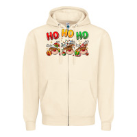 Sandshell ho ho ho reindeer Zipper Hoodie - MaliasSmallBusiness