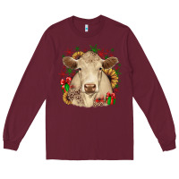 Burgundy christmas charolais Long Sleeve Tee - JahusDesignShop