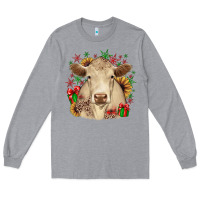 Heather Grey christmas charolais Long Sleeve Tee - JahusDesignShop