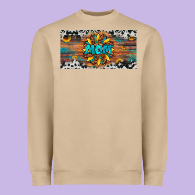 Leopard Sunflower Mom License Plate Heavyweight Sweatshirt Designed By Artiststas