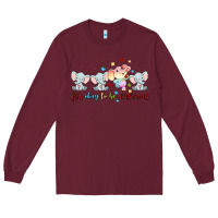 Burgundy it's okay to be different Long Sleeve Tee - MaliasSmallBusiness