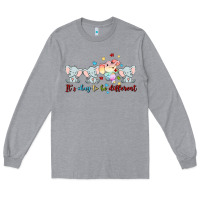 Heather Grey it's okay to be different Long Sleeve Tee - MaliasSmallBusiness