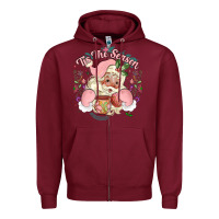 Burgundy mexican christmas Zipper Hoodie - MaliasSmallBusiness