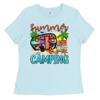 Baby Blue summer camping Ladies Tee - JahusDesignShop