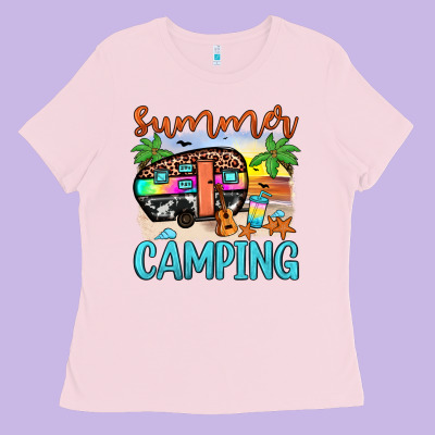 Summer Camping Ladies Tee Designed By Jahusdesignshop