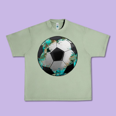 Western Sport Soccer Camouflage Turquoise Pattern Urban Heavy Tee Designed By Artiststas