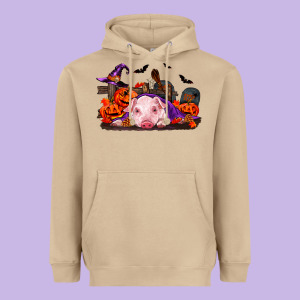Halloween Baby Pig Heavyweight Hoodie Designed By Ranaportraitstore