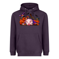 Plum Halloween Baby Pig Heavyweight Hoodie - RanaPortraitStore
