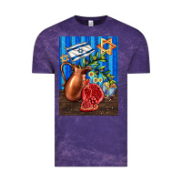 Cloud Purple hanukkah table with oil pitcher Vintage Tee - AdoDesignShop