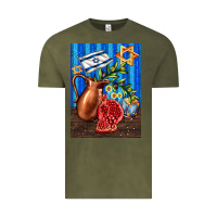 Vintage Olive hanukkah table with oil pitcher Vintage Tee - AdoDesignShop