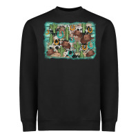 Black cactus cowboy hat background Heavyweight Sweatshirt - AdoDesignShop