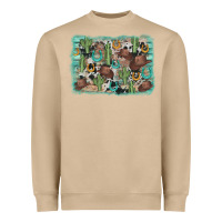 Mushroom cactus cowboy hat background Heavyweight Sweatshirt - AdoDesignShop