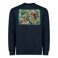 Navy cactus cowboy hat background Heavyweight Sweatshirt - AdoDesignShop