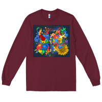 Burgundy autism awareness Long Sleeve Tee - MaliasSmallBusiness