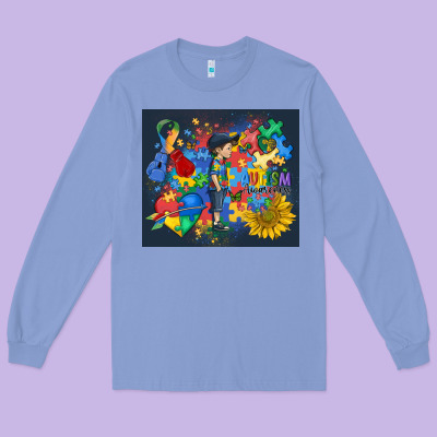 Autism Awareness Long Sleeve Tee Designed By Maliassmallbusiness