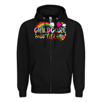 Black childcare life Zipper Hoodie - NancyCooperArtShop