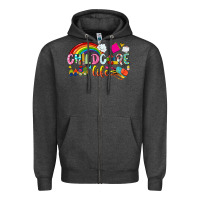 Charcoal Heather childcare life Zipper Hoodie - NancyCooperArtShop