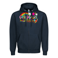 Navy childcare life Zipper Hoodie - NancyCooperArtShop