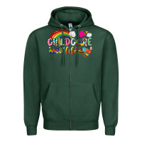 Sports Green childcare life Zipper Hoodie - NancyCooperArtShop